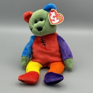 Vintage Ty Frankenteddy Plush Beanie Baby Halloween 9" Stuffed Animal Bear 2001